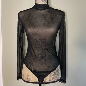 Forever 21 sheer black bodysuit